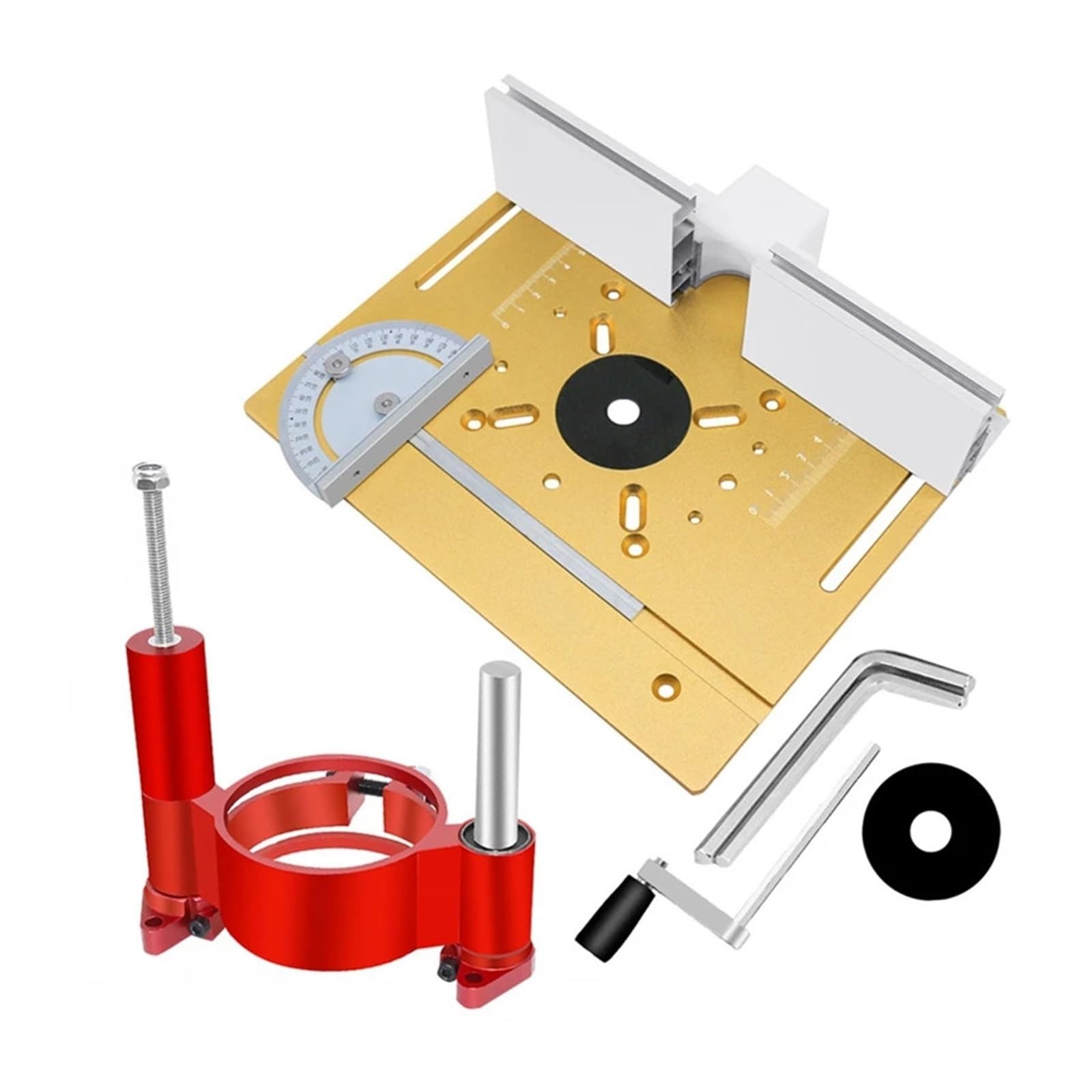 Tavolo fresatrice Di Sollevamento Del Router Di Precisione E Piastra Di Inserimento Del Tavolo Del Router - Base Di Sollevamento Del Router In Legno For Banchi Da Lavoro Strumento Fai-da-te Per motori