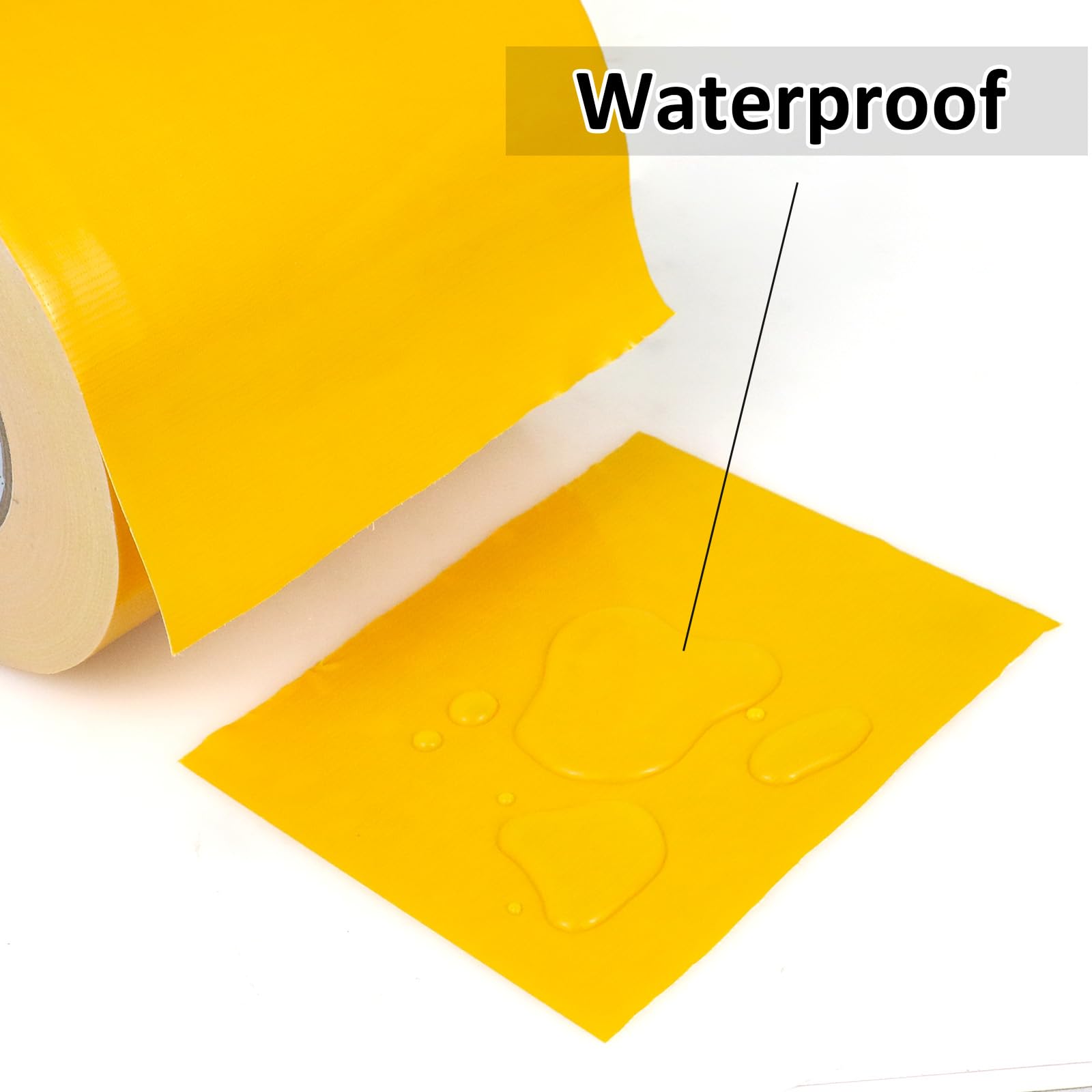BOMEI PACK Cinta adhesiva de tela amarilla de 150 mm x 50 m, reforzada, resistente al agua, cinta adhesiva resistente para fijar reparaciones, cajas de etiquetado de manualidades, sellado y flejes
