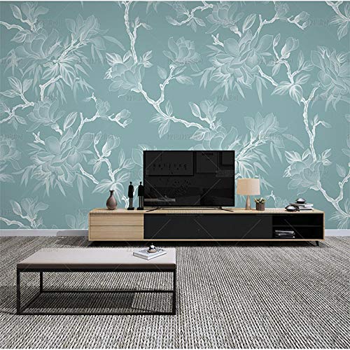 3D neue chinesische Art Magnolienblume kleine frische Tapete einfaches Wohnzimmer TV Hintergrund Wandbild Schlafzimmer Esszimmer - 200x140cm/79"x 55