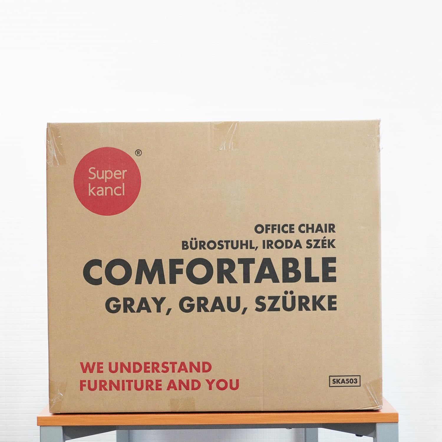 Stoff-Bürostuhl Comfortable, ergonomischer Drehstuhl bis 130 kg, mit klappbaren Armlehnen, Schreibtisch Stuhl mit Hohe Rückenlehne, grau