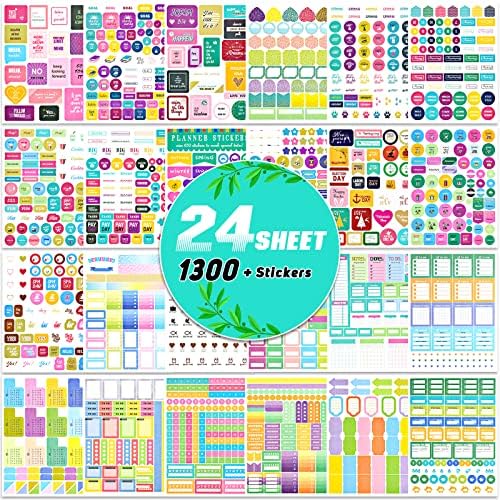 Planner Stickers,24 Sheet/1300+ Calendar Stickers for Adults Planner