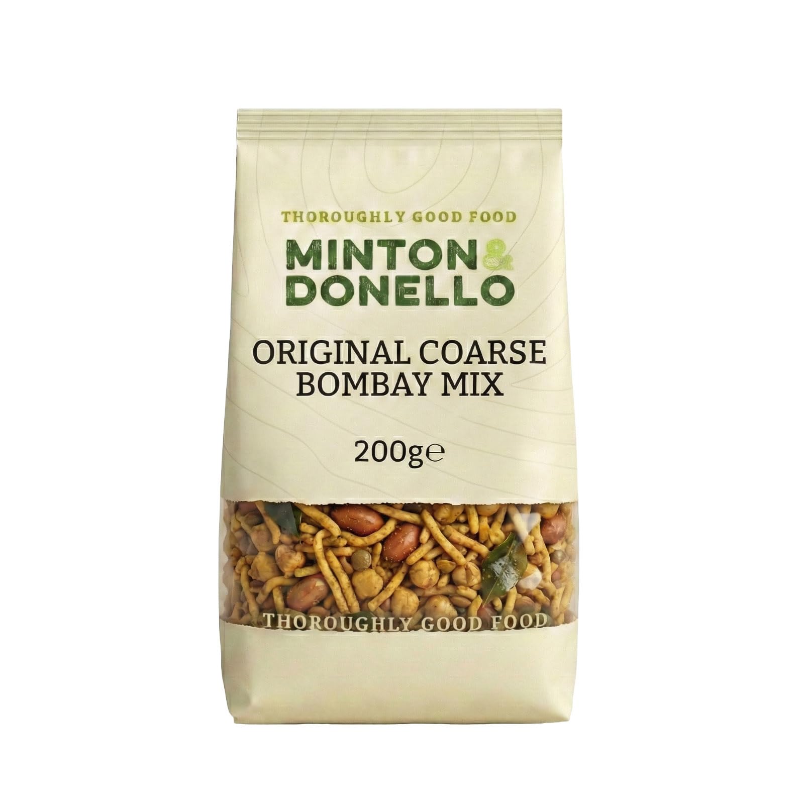 Minton & Donello Original Bombay Mix 200g Pack - Crunchy, Spicy Indian Snack Mix, Authentic Recipe, Vegetarian Friendly, Savoury Blend, Use For Sharing Platters, Entertaining & Everyday Snacking