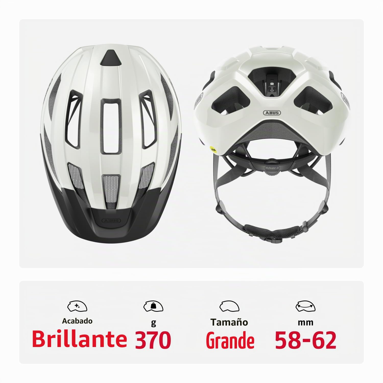Casco de bicicleta de carretera ABUS Macator MIPS - Casco de ciclismo para principiantes con visera - Apto para usuarios con trenza - Para hombre y mujer
