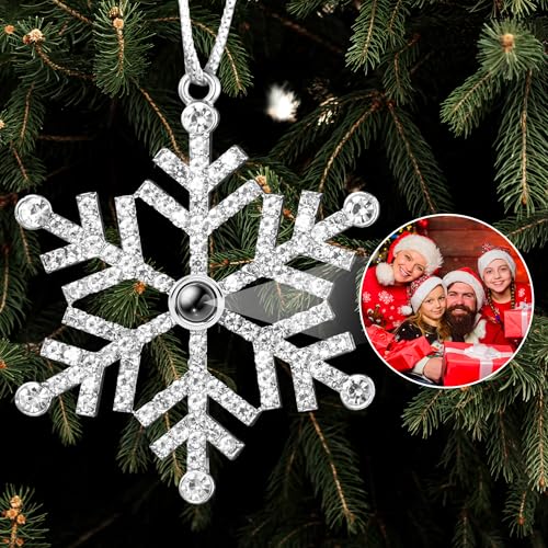 Easycosy personalisierte Schneeflocke Weihnachtsbaumschmuck mit Foto...