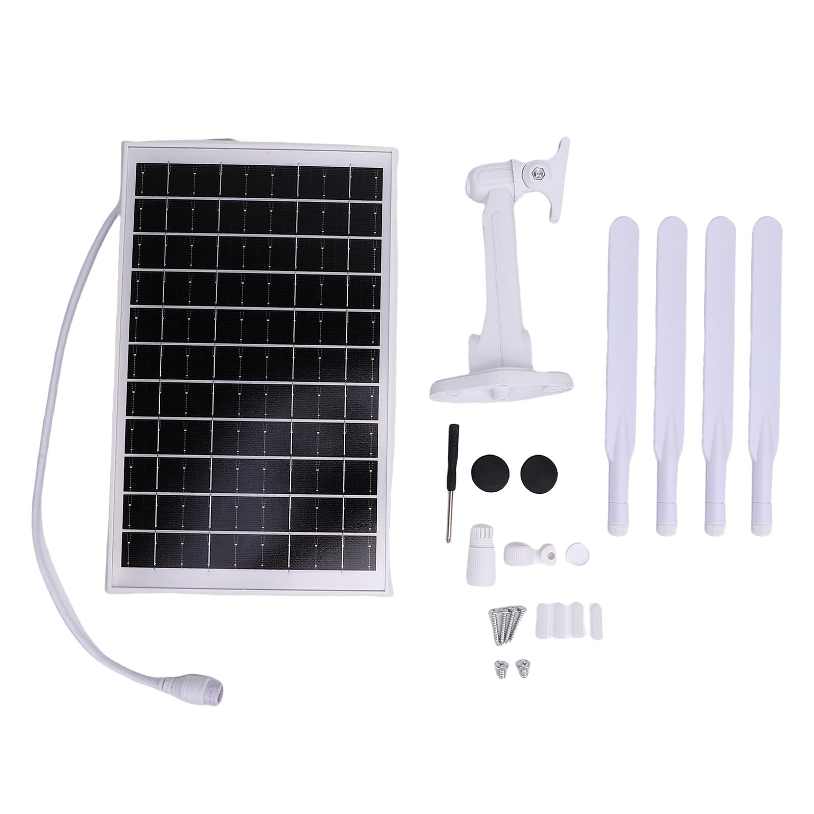 ASHATA Enrutador Módem 4G LTE con Energía Solar de 12W, Extensor Solar WiFi 6 WiFi 6 con Ranura de Tarjeta SIM, 150 M de Largo Alcance IP66 Agua, 18000 MAh, 8 Accesos de Dispositivo (Antenas Negras)