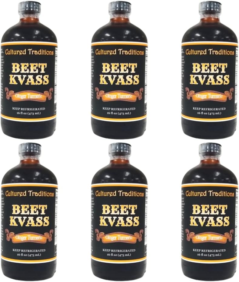 BEET KVASS - GINGER TURMERIC, 16 FL OZ (PACK OF 6)