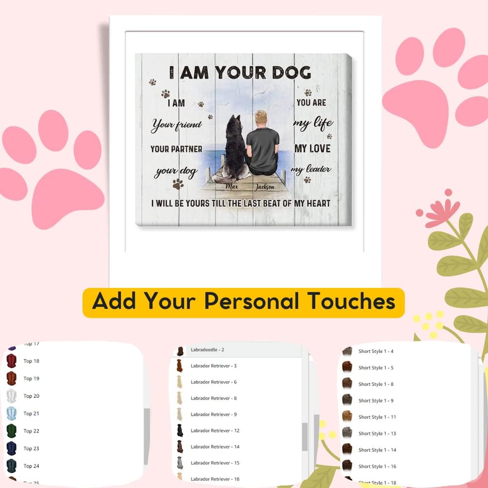 Gossby Personalized Custom Canvas (Man And 2 Dogs) We are your dogs we are your friends your partners your dogs Canvas Dogs, Canvas Wall Art Dogs, Dog Canvas Wall Art, Personalized Puppy Canvas , Per