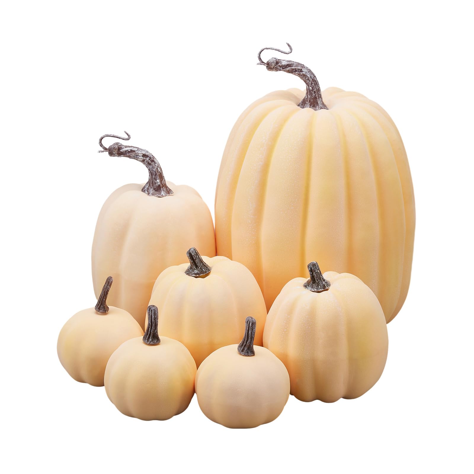 7 Pièces Citrouille Artificielle D'automne En Mousse Rose