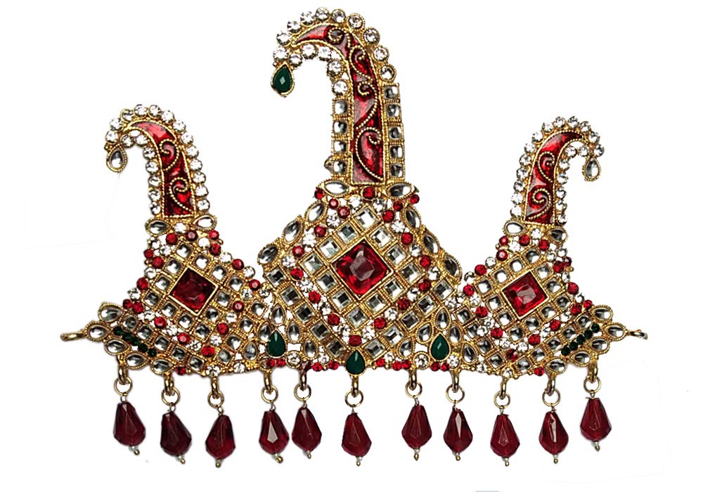 RAADHE CREATION® Golden Plated Traditional Stone Maroon Pearl Classy Safa kalgi For Groom Pagdi Wedding Dulha Accessories (B081FJ281C) Amazon Price History, Amazon Price Tracker