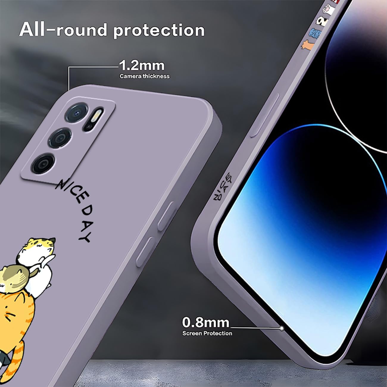 PEIYE Cover per Oppo Reno 12 Pro 5G - Custodia Antiurto in Silicone Morbido, con Bordo Elettroplastificato e Carta Glitter Integrata, Case -Blu