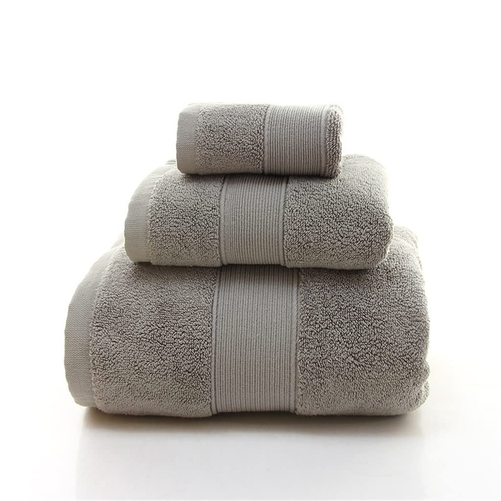 Cotton White Bathroom Towel Set 1 Large Bath Towel 1 Hand Towel 1 Washcloth - Highly Absorbent Soft