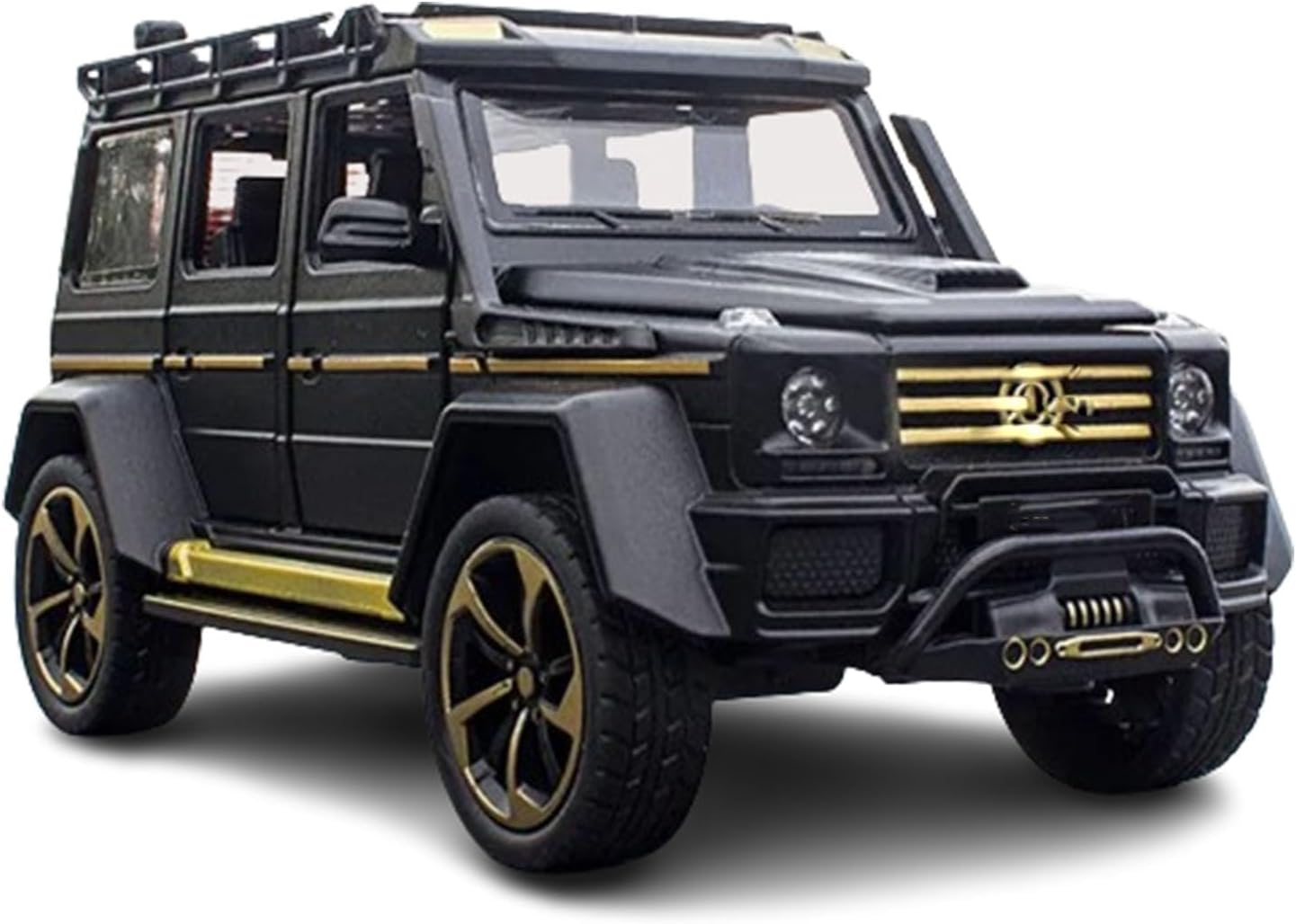 1:32 Mercedes Brabus G500 Toy Car Metal Pull Back Diecast Car with Openable Door and Sound Light, Gifts Toys for Kids【 Black 】