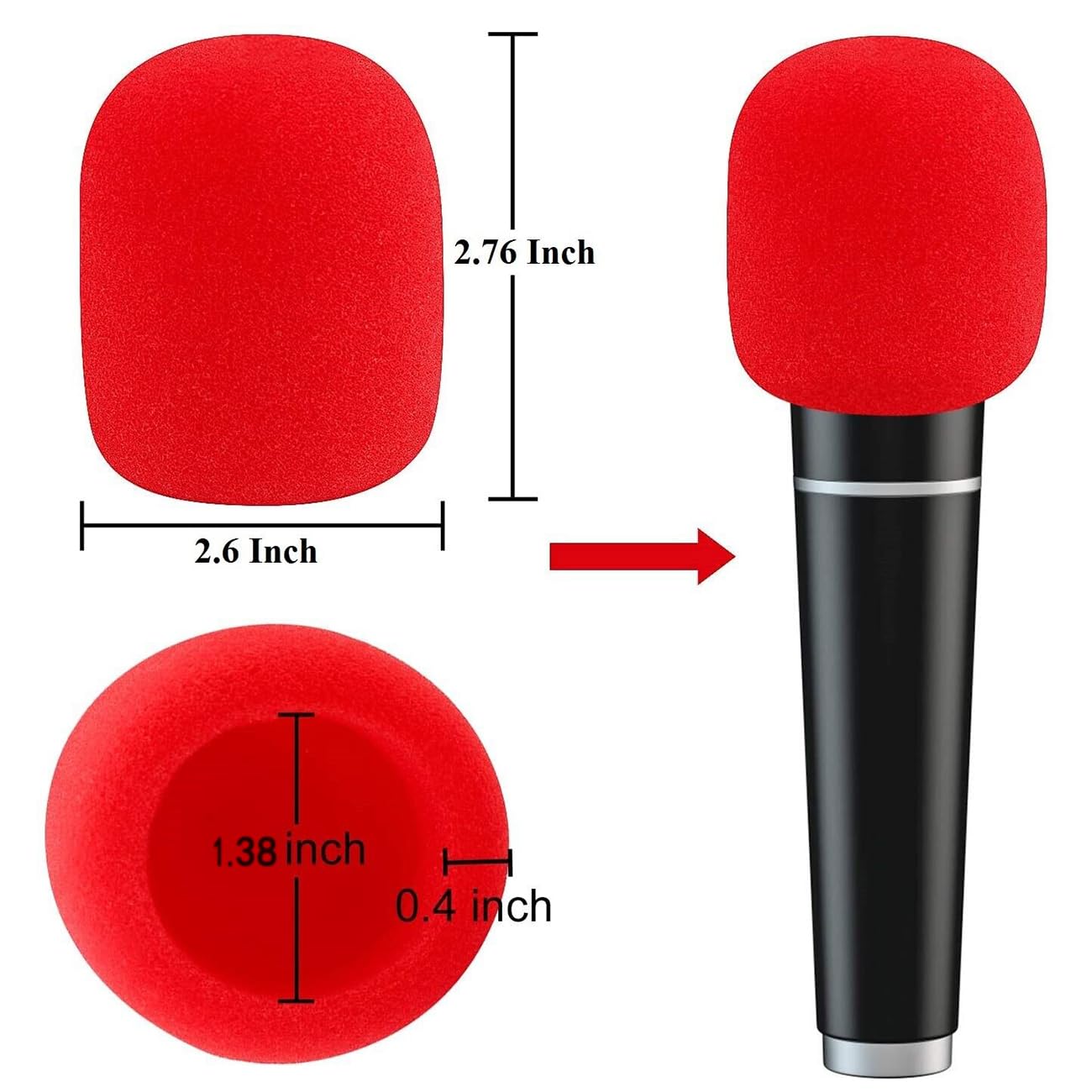 Set Di 6 Copri-Microfono In Schiuma Per Shure SM58/SM48 - Antivento E Antipop - Foto 5