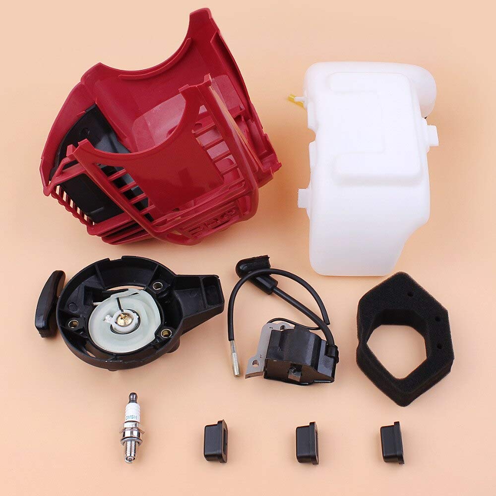 Cubierta del cilindro de arranque Bobina de encendido Tanque de combustible Set para H-d GX25 GX 25 25 cc Motor de gasolina Trimmer cortacéspedes