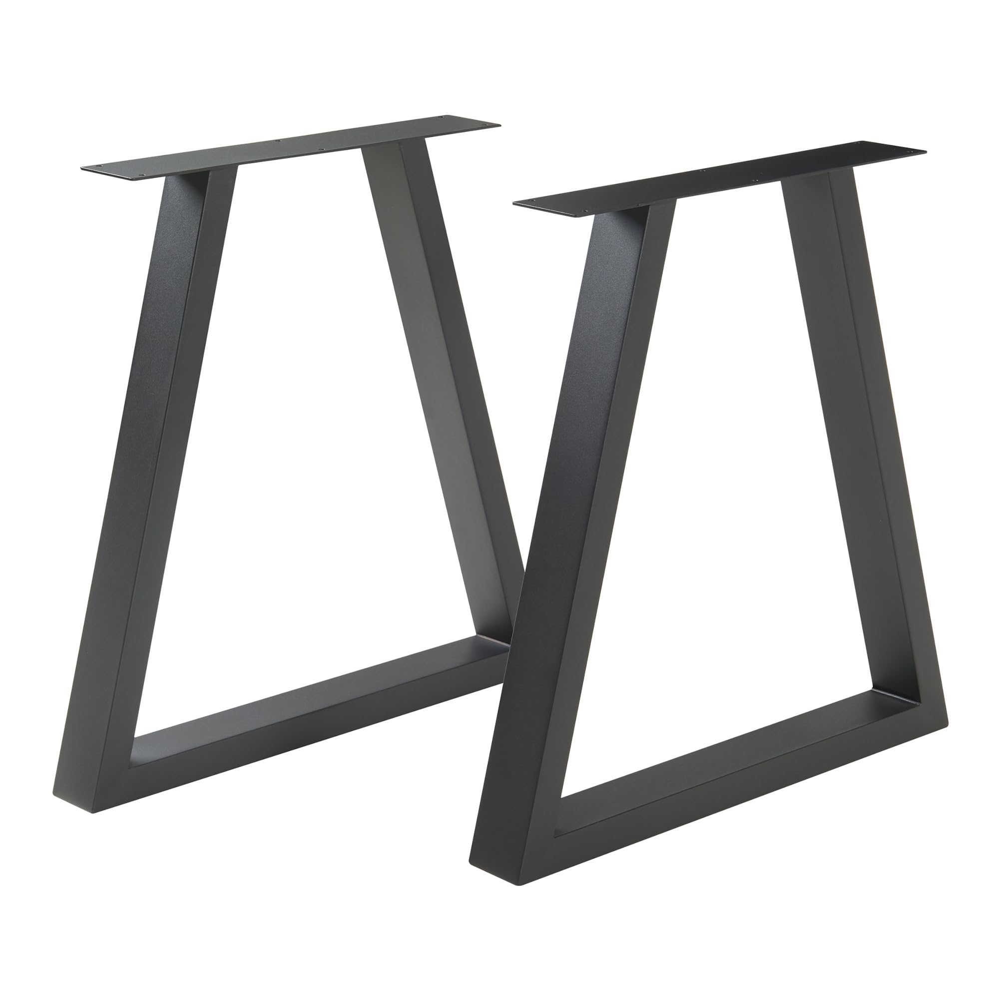 [en.casa] Set de 2 Patas de Mesa Greiling Conjunto de 2 Pies de Mueble DIY con Patas Niveladores de Estilo Atemporal en Forma de Trapecio Acero Sinterizado 72 x 70 cm - Negro