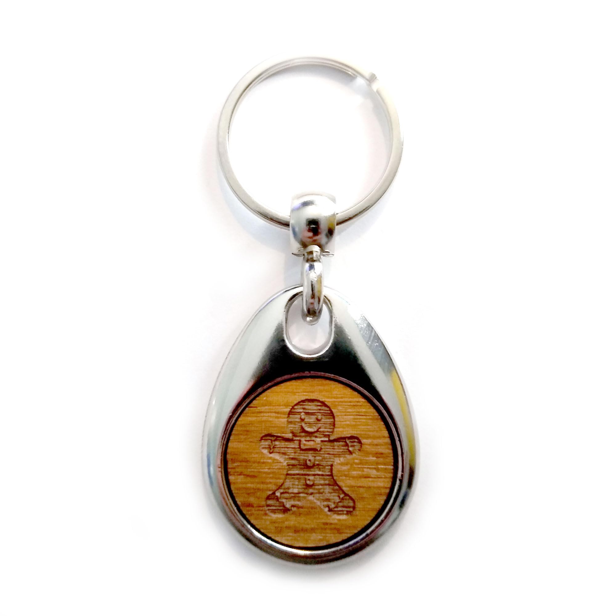 Jorvik Wood Gingerbread Man Keyring – Custom Cute Christmas Cookie Keychain for Holiday Lovers & Gift Giving