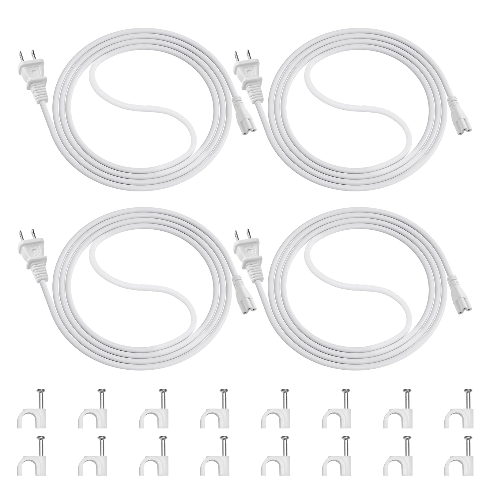 Barrina T5 6FT Power Cord, 2 Prong Plug, Female End, Power Cable