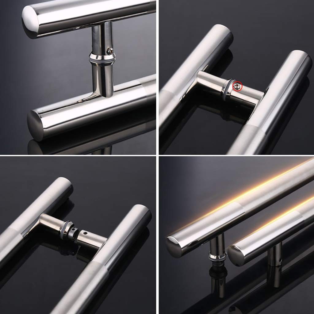 Maniglia per Porta Scorrevole per Porta del Fienile Maniglia per Porta in Vetro, Maniglia per Porta Push-Pull Commerciale in Acciaio Inossidabile Spazzolato/Maniglia per Porta in Legno, 6 Di
