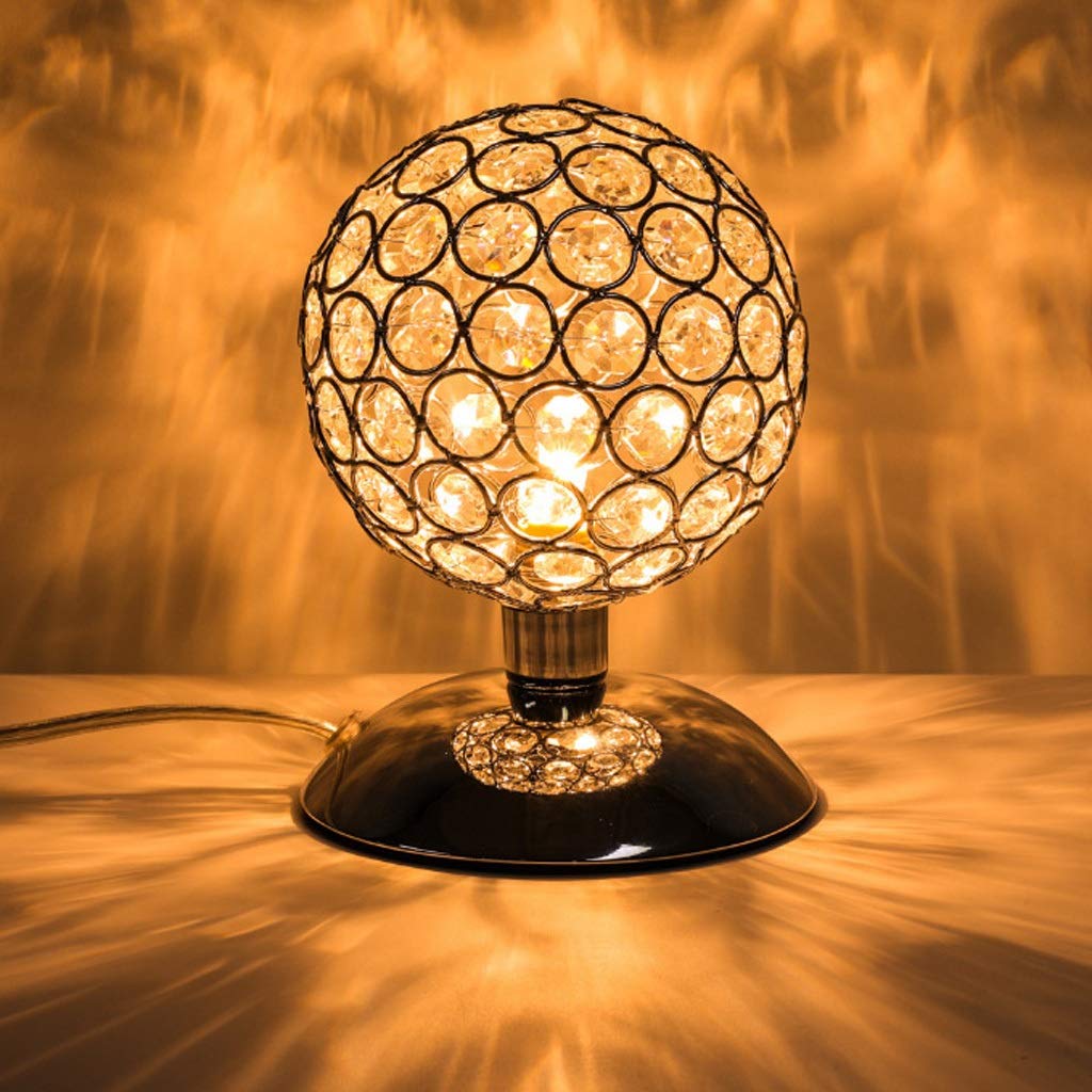 Lampy stołowe do sypialni Kryształowa srebrna lampka nocna kula ściemnialna nowoczesna lampka nocna czujnik dotykowy czujnik dotykowy średnica 12cm do salonu sypialnia