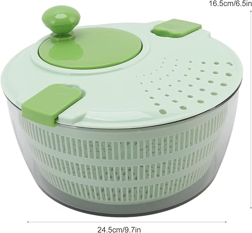 Miniatura 6 de Molinillo de ensalada grande, secadora de frutas y verduras, secadora giratoria de verduras, colador giratorio para verduras con drenaje, cuenco y