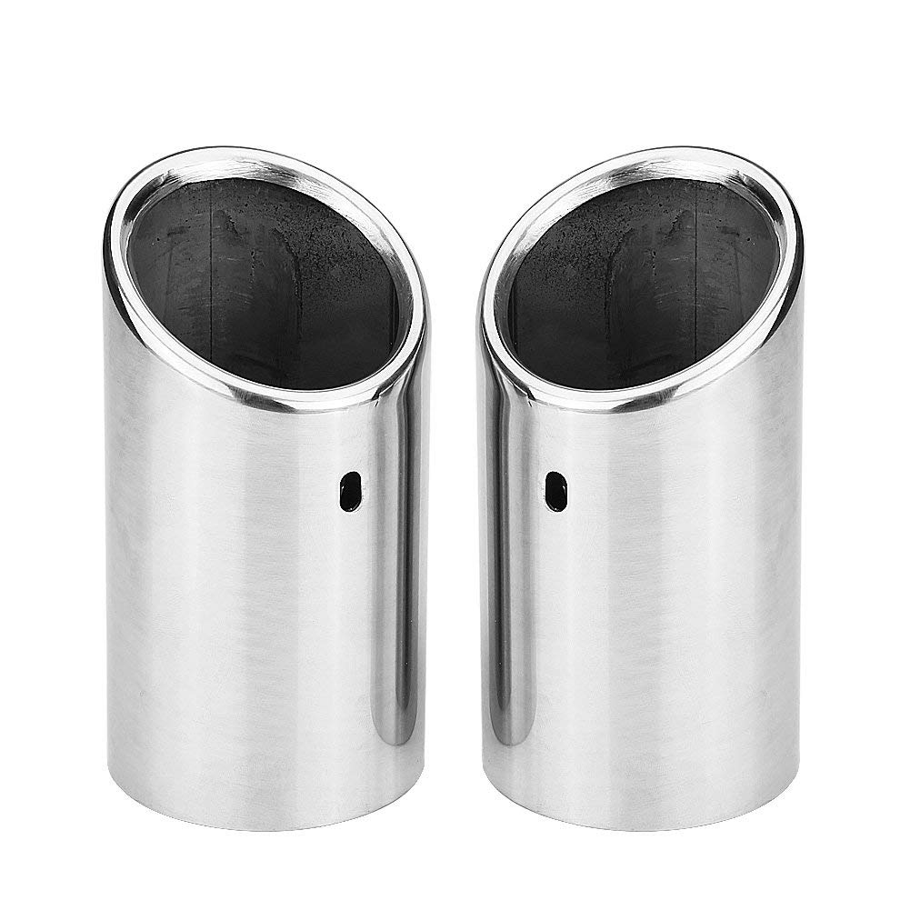 1 Paio di Punte per Terminali di Scarico Tubo di Scarico Universale per Auto Tubo di Scarico in Acciaio Cromato Cromato per B8 2007-2014 (Argento)