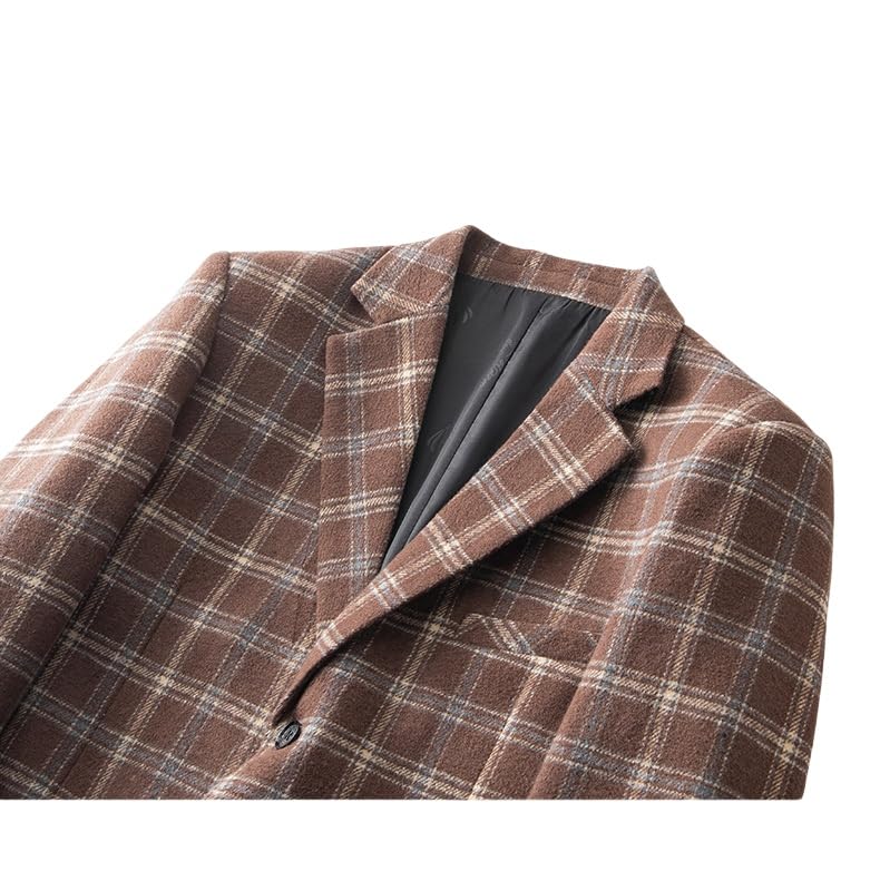 Men's Causal Suit Blazer Plaid Color Block Checked Patterned Slim Fit Coats Two Button Business Wedding Party Banquet3