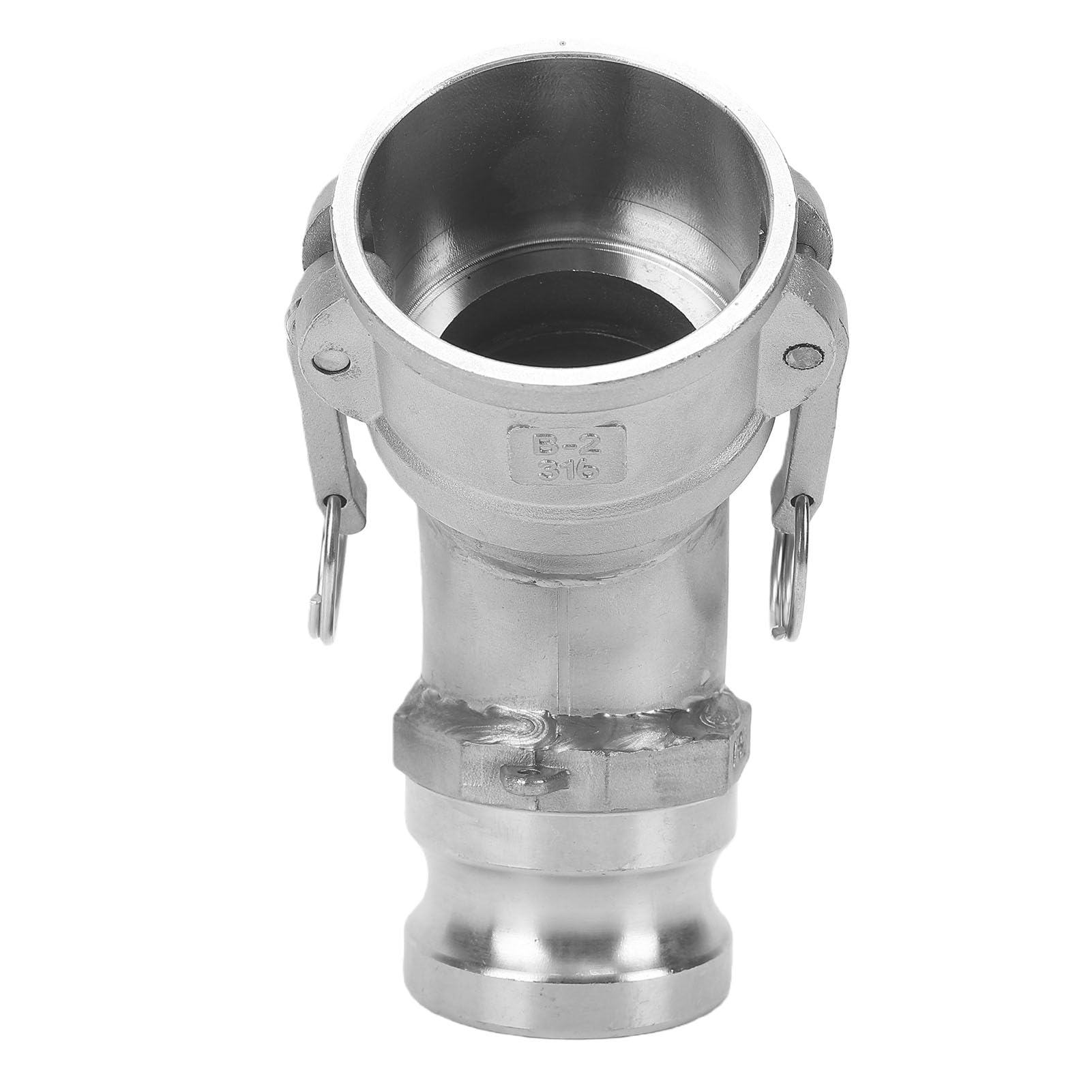 VBESTLIFE Conector de Manguera con Ranura y Leva DA, Codo de 45 Grados | Acoplamiento de manguera Camlock de rosca hembra de 2 pulgadas x rosca macho de 2 pulgadas, para agua gasolina aceite