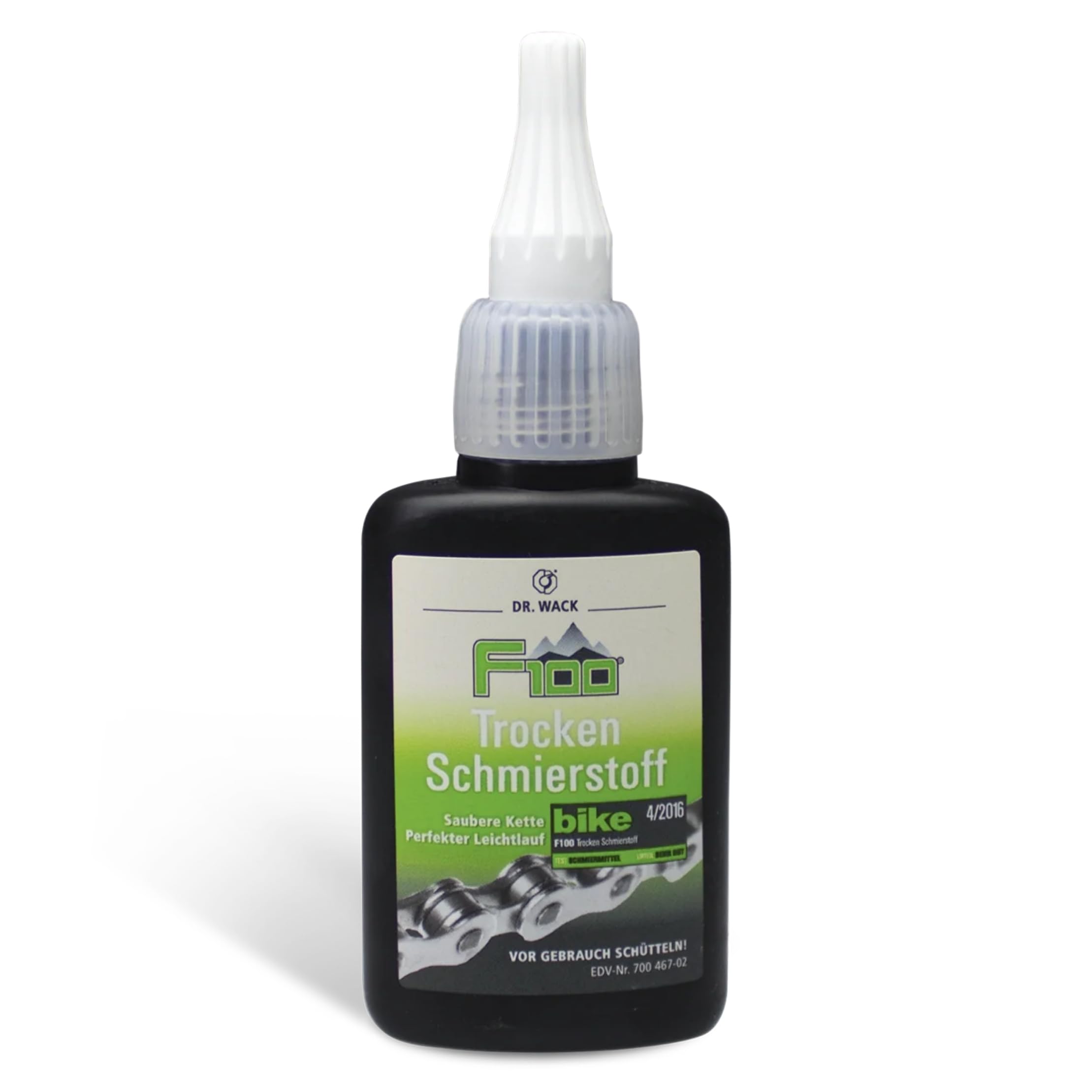 DR. WACK F100 Trocken Schmierstoff 50 ml - Kettenöl schmutz- & wasserabweisend - Schutz vor Korrosion & Verschleiß - Schmiermittel für alle Fahrräder - Hochwertige Fahrradpflege