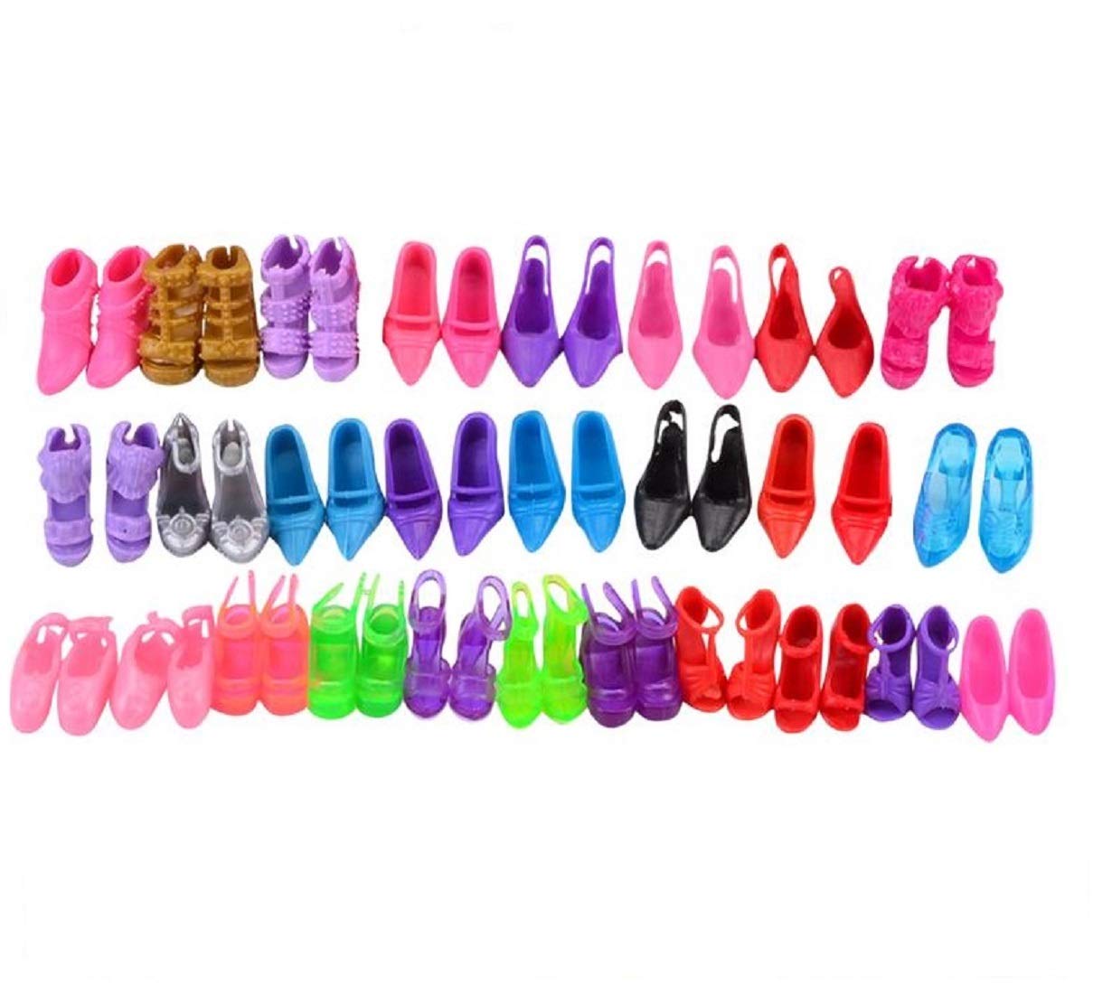 Urban Glitz Plastic Doll Shoes, Multicolour, 3 years and above, 12 Pairs - Image 4 thumbnail