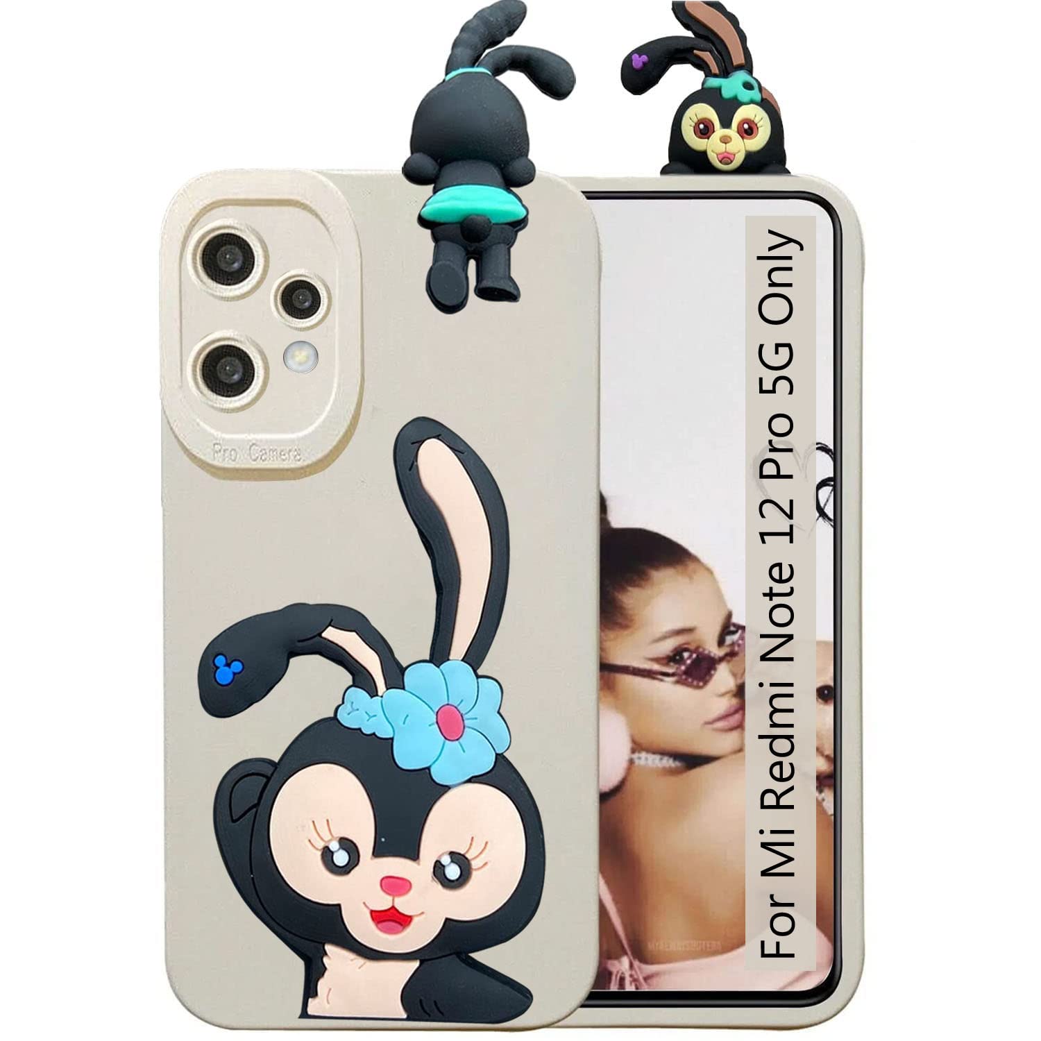 KC Back Cover for Mi Redmi Note 12 Pro, Adorable Black Bunny Rabbit Peeking Cartoon Soft Silicon Soft Silicone Case (Off-White) (B0BWND354F) Amazon Price History, Amazon Price Tracker