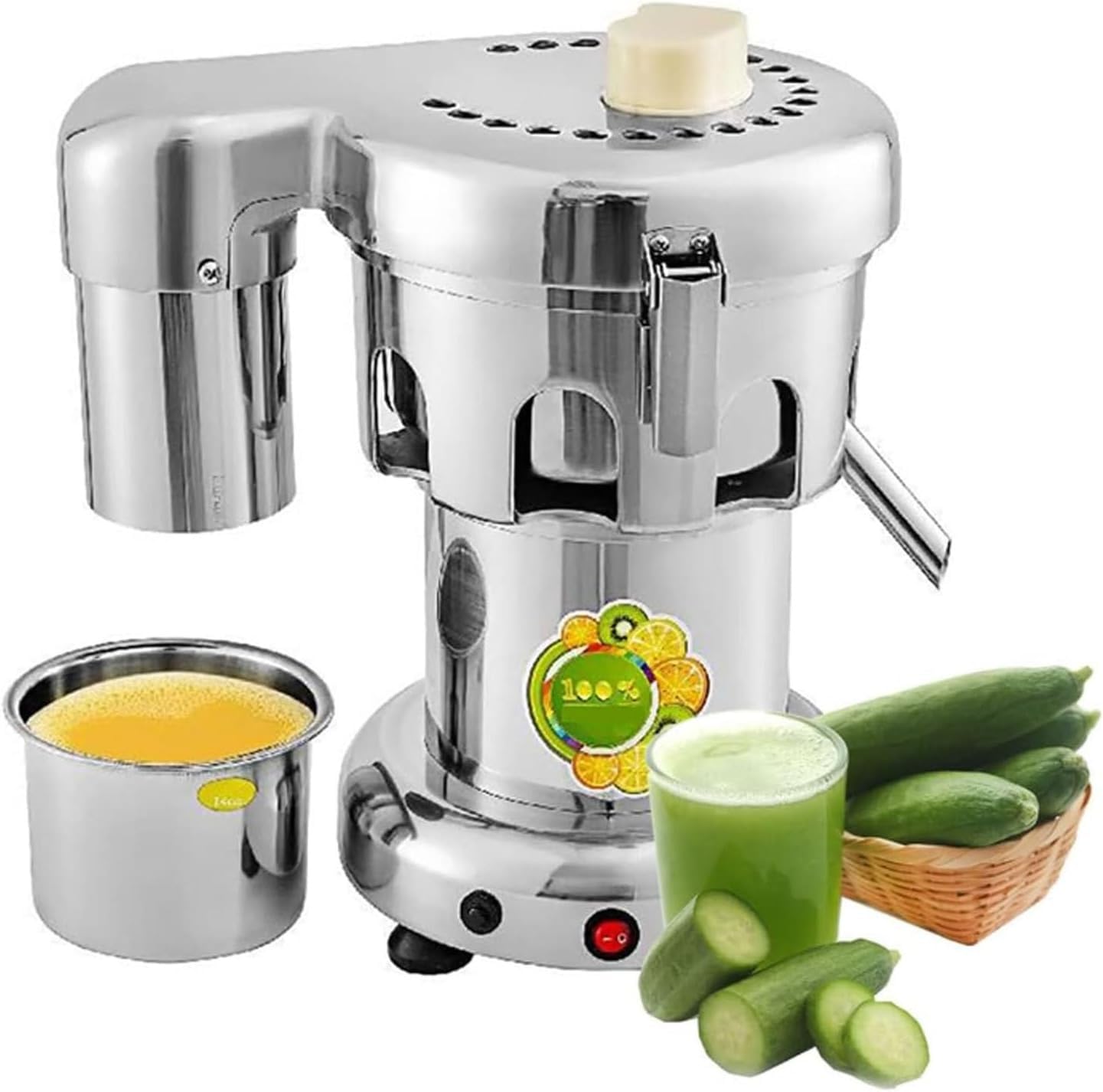 Commercial Electric Juicer, Centrifugal Juicer, 370w Industrial Grade Stainless Steel Fruit And Vegetable Juicer, 2800 RPM Heavy Duty Juicer For Juicing Fruits And Vegetables