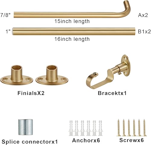 Miniatura 4 de Barra de cortina de oscurecimiento de habitación, barra de cortina ajustable de 28 a 53 pulgadas de diámetro, barra de cortina de empalme