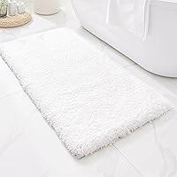 Vista 156 de Alfombra de inodoro blanca 22x24, antideslizante, esponjosa, alfombra de piso para baño en forma de U, lavable, alfombra de contorno para inodoro