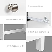 Vista 6 de Escritorio para computadora con cajones, estación de trabajo para computadora de oficina en casa, 48 x 20 x 29.5 pulgadas, modernos escritorios