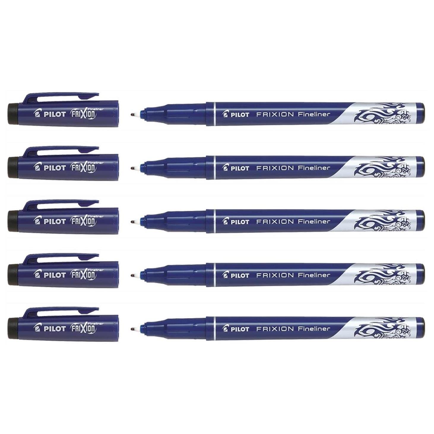 PILOT Frixion Erasable Fineliner Pens Pack of 5 Black