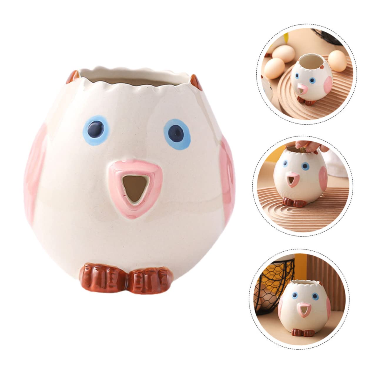 ULTECHNOVO Ceramic Egg Separator Tool Creative Yolk and White Divider for Baking and Cooking Cute Chicken Design for Home Cake Shop Use Separation