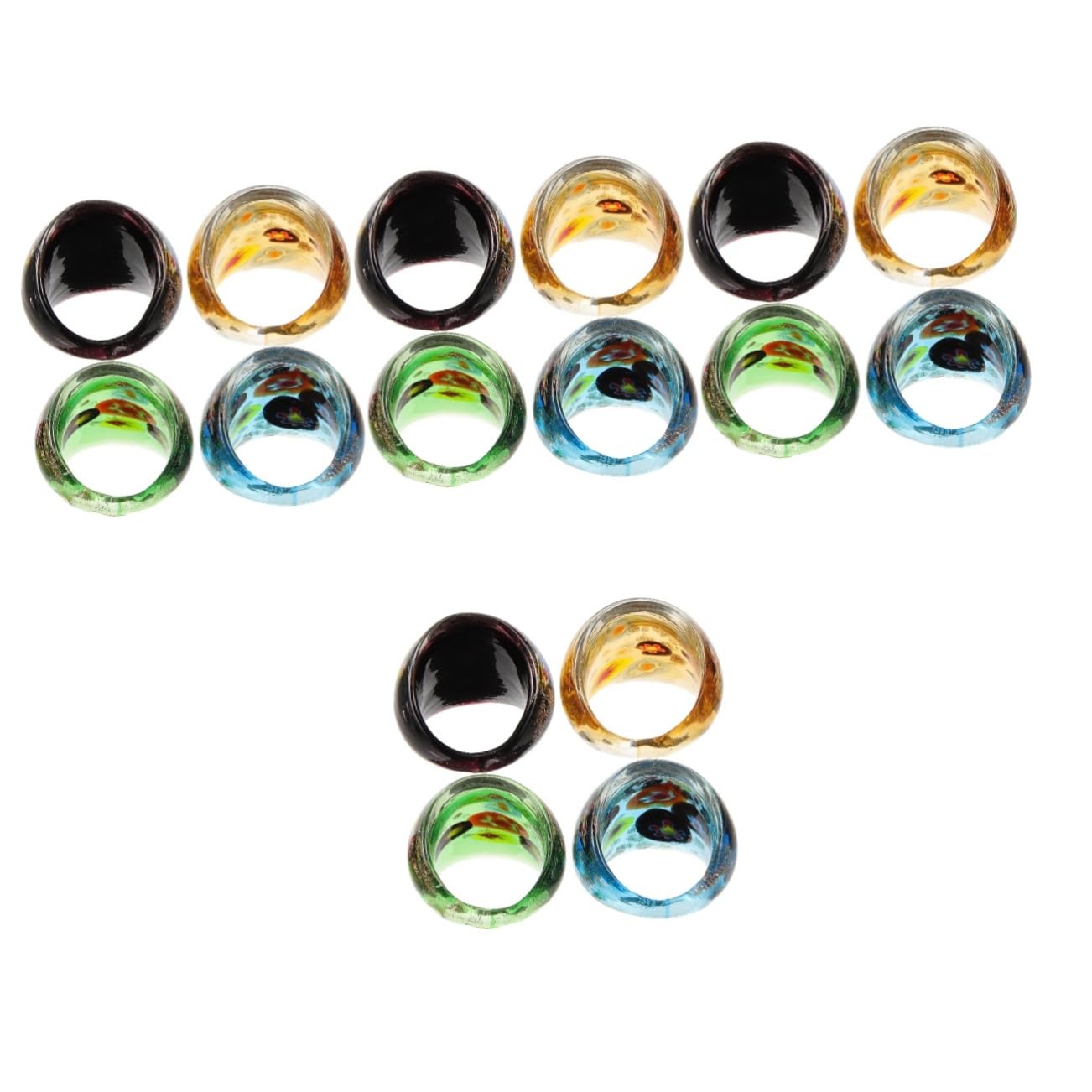 VALICLUD Bijoux Bagues En Verre Anneaux Cerceau D'or Petites Boucles D'oreilles S'agiter Cerceaux D'or Bagues Personnalisées Bagues En Verre Cool Un Verre