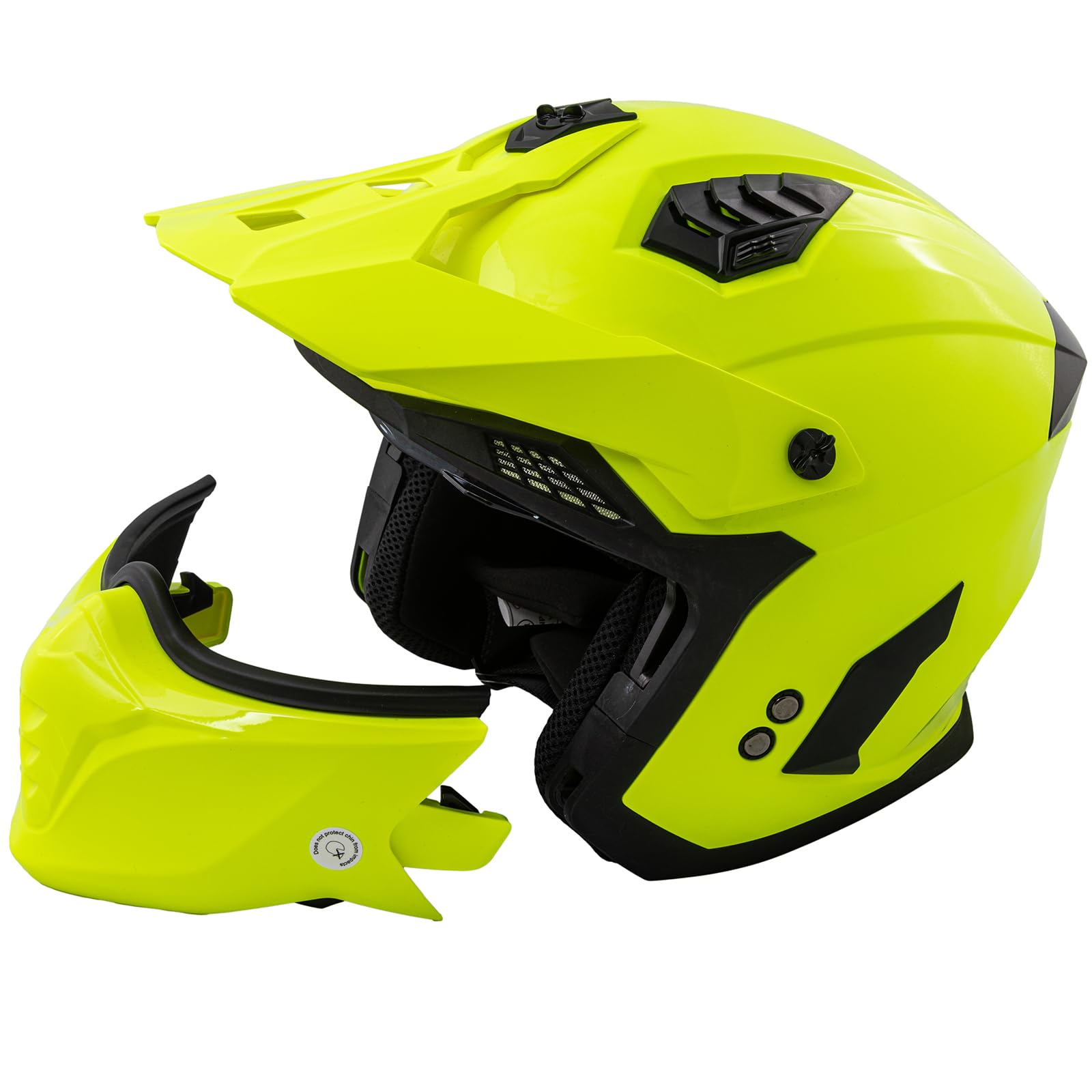 Casco Moto Jet Cafe Racer Omologato ECE 22-06 Parasole scooter Fluo XL