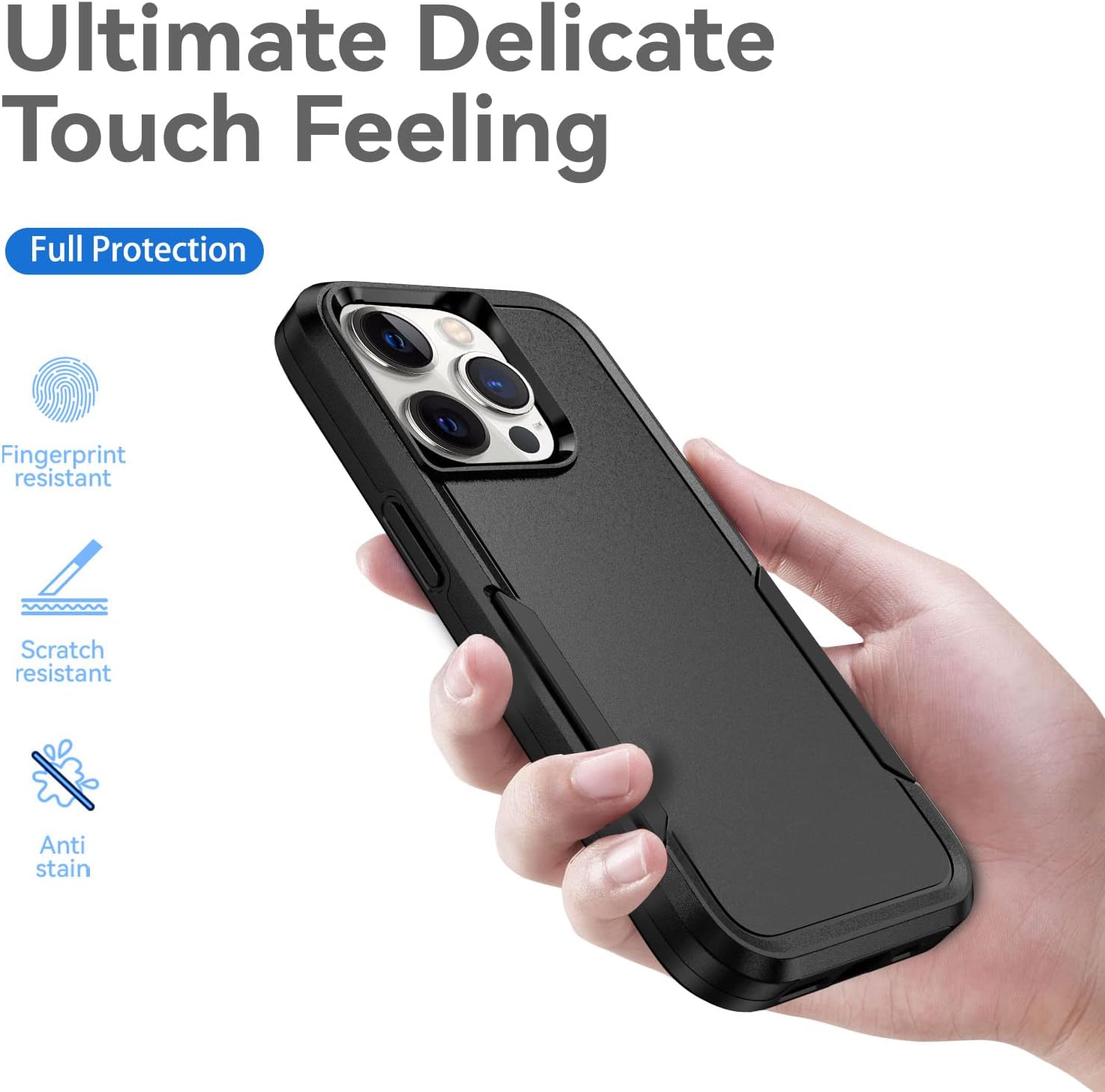 Designed for iPhone 11 Pro Case, Heavy Duty Protection Shockproof Dropproof Dustproof Anti-Scratch Phone Case Cover Protective Case, Black Black for iPhone 11 Pro