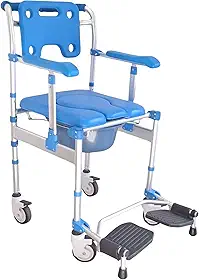 CADEIRA DE BANHO E HIGIENICA PARA IDOSOS AZUL ATÉ 120KG SUPERMEDY