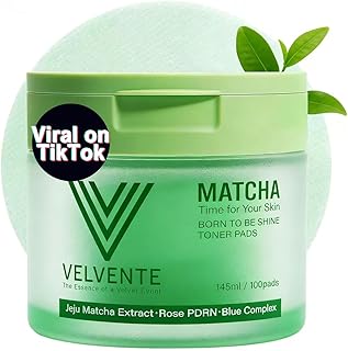 Matcha Toner Pads (100 almohadillas) con rosa...
