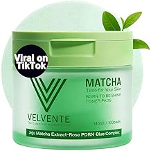 Matcha Toner Pads (100 Pads) with Rose PDRN, Peptides &amp; Hyaluronic Acid | Korean Facial Pads for Dark Spot, Acne Prone &amp; Uneven Skin Tone, Soothing Radiant Skin, Makeup Prep Daily Skincare
