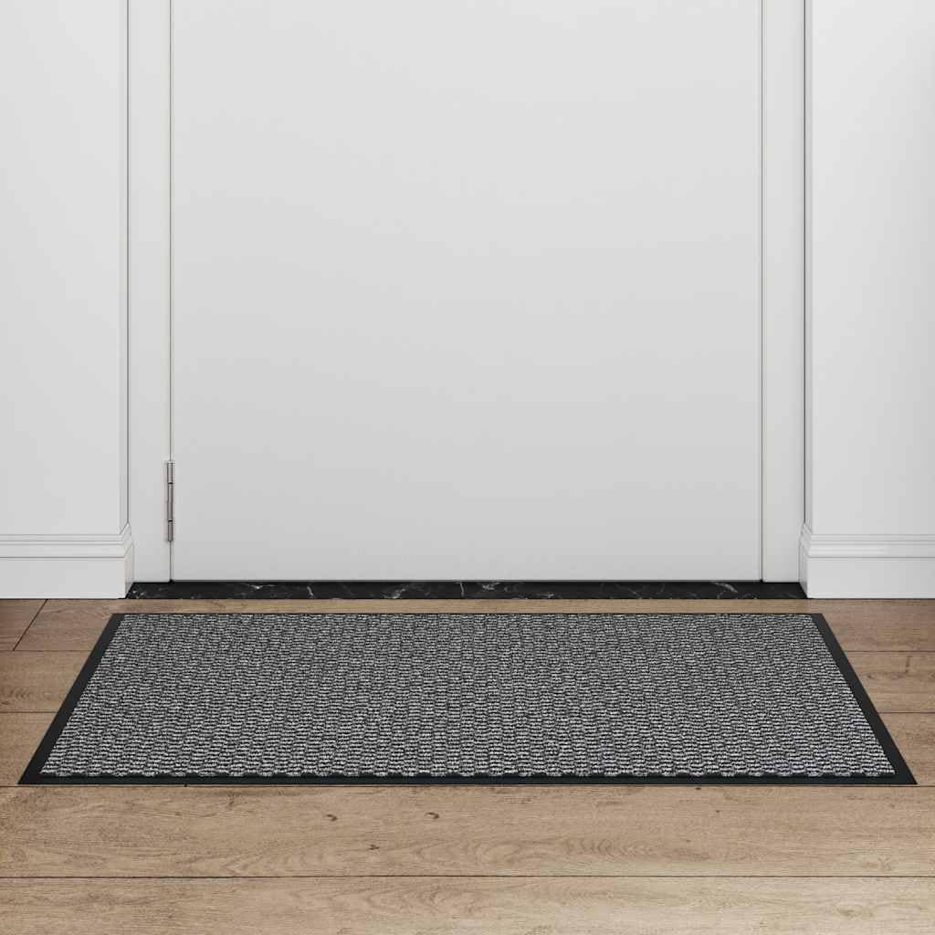 Felpudo antracita 60 x 90 cm para puerta de casa y pasillo, antideslizante, de polipropileno, resistente para interiores