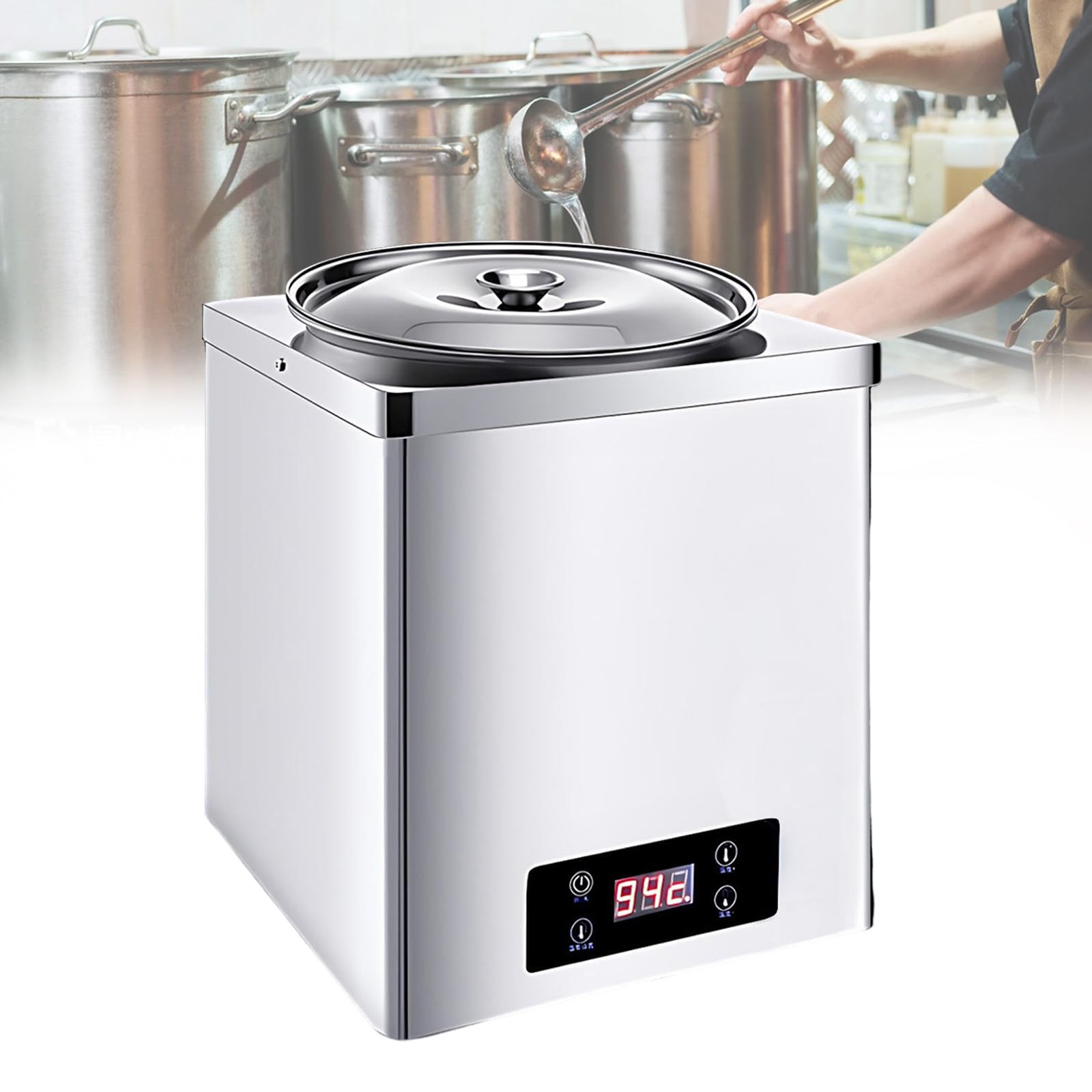 KJZQXYX Commercial Electric Soup Pot,Taro Ball/Tapioca Pearl Warmer,with Temperature Control,for Keeping Beverages Warm In Catering (3L)