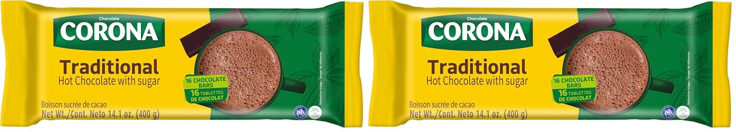 Corona Traditional Sweet Chocolate Bars, Authentic Hot Chocolate, 14.1 oz (Pack of 2)