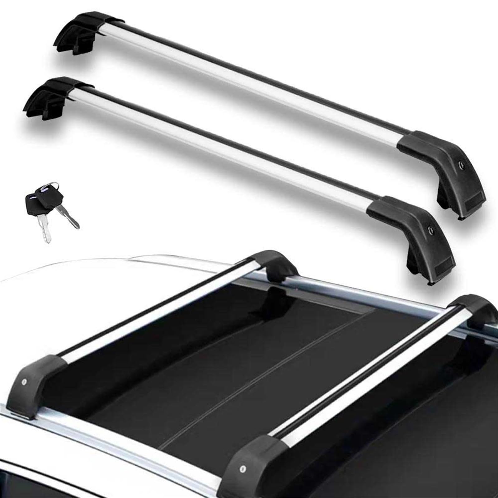 Barras de techo para Jaguar E-Pace baca transversal de aluminio con cerradura años 2017 a 2025