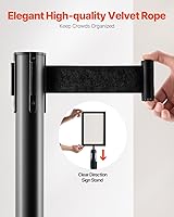 Vista 13 de VEVOR Poste de anclaje, 6 soportes con cinturones retráctiles, cola de puntal negro de acero al carbono con base hueca de inyección de arena