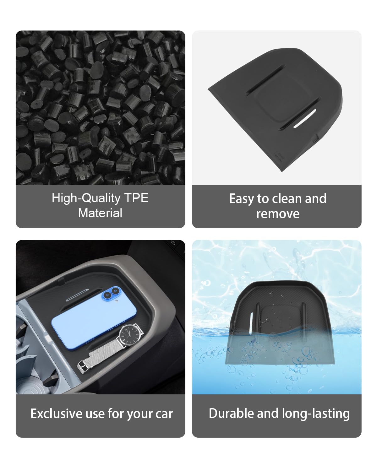 CDEFG Compatible avec Kia EV3 2025 2026 Tapis de chargement sans fil console centrale Tapis antidérapant en silicone antidérapant Tapis de chargement de voiture EV3 GT 2026 Accessoires