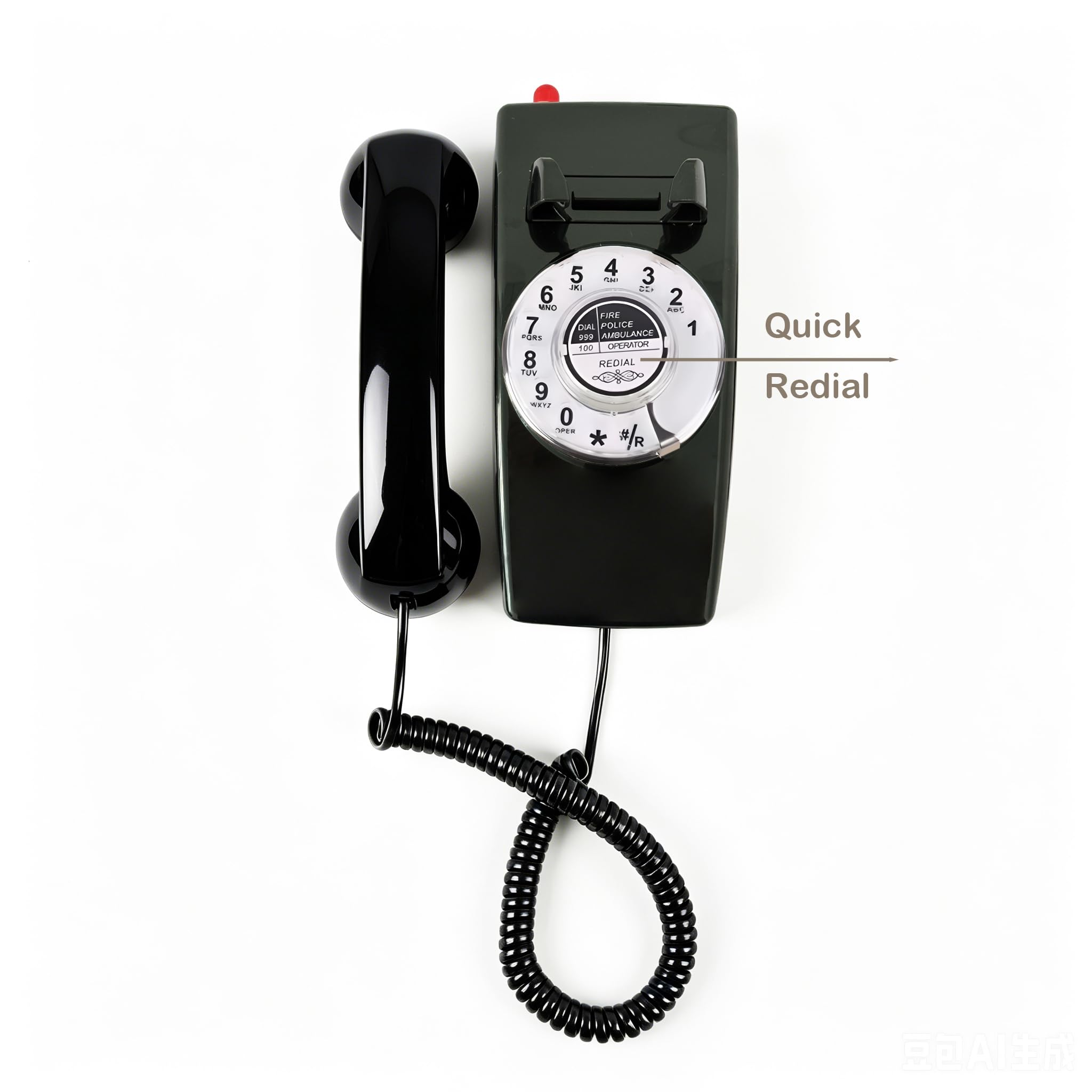 Téléphone domestique filaire vintage TRIMLINE, style ancien cadran rotatif