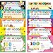 Ceiba Tree 100 Days of School Award Certificates and Smarter Badge Stickers Happy 100th Day of School Recognition Rewards for Kids Kindergarten Preschool Classroom